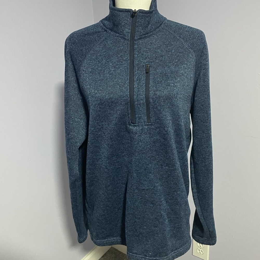 Eddie Bauer Men’s 1/4-Zip Blue Pullover Size Large.